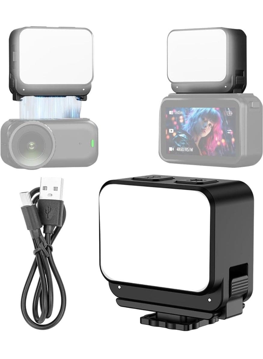 Magnetic Mini Light for DJI Osmo Nano,Rechargeable Auxiliary LED Fill Light IPX4 Waterproof,4-Levels Brightness Adjustable Photography Lighting for YouTube/TikTok Selfie Vlog Video Recording
