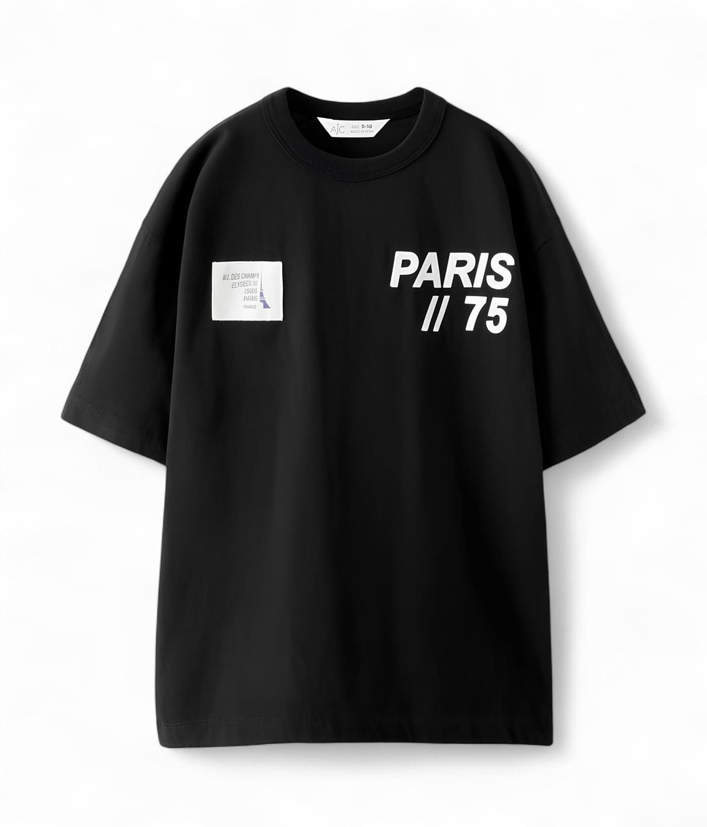 Alan Jones Clothing Boys Oversized Cotton Printed T-Shirt | Round Neck, Short Sleeves, Casual Wear (Black_7-8 Years)