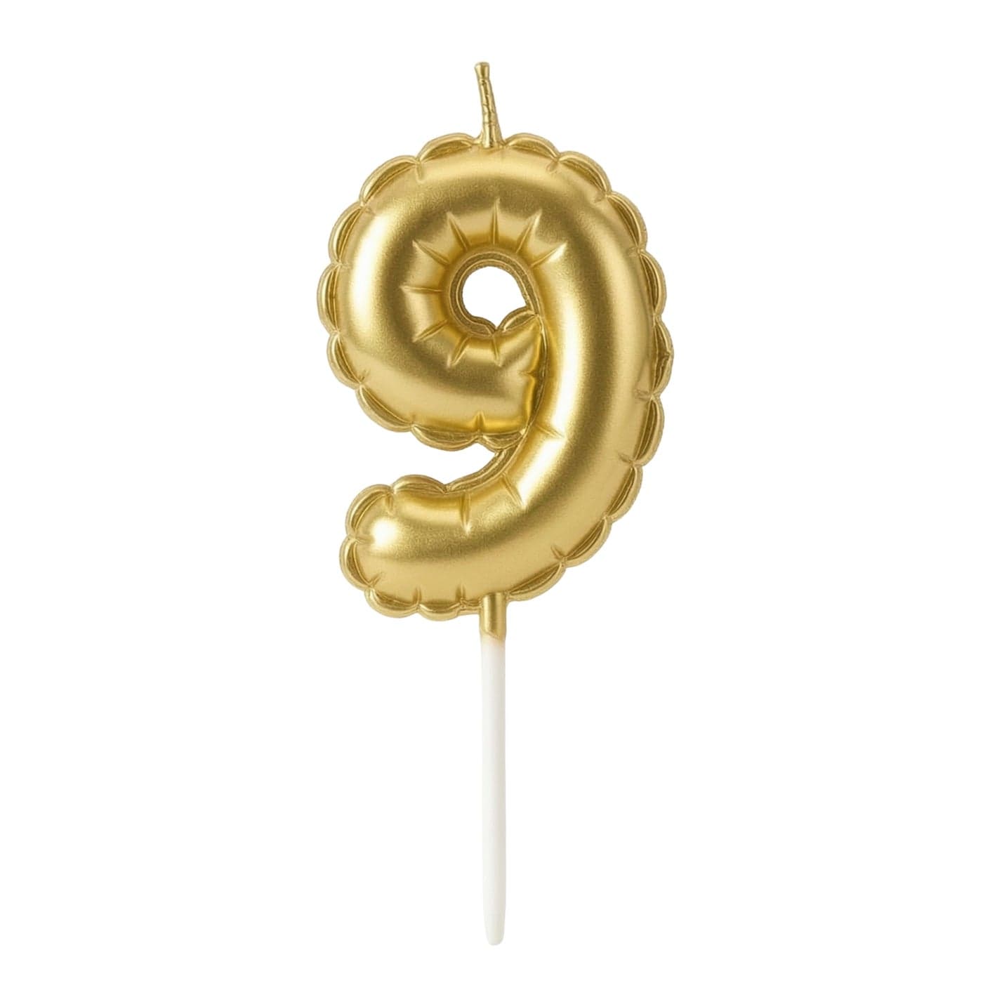 Gold Number 9 Candle for Birthday Cake Decoration, Metallic Finish Party Cake Topper, Number Candle for Kids First Birthday, Anniversary & Celebration Supplies