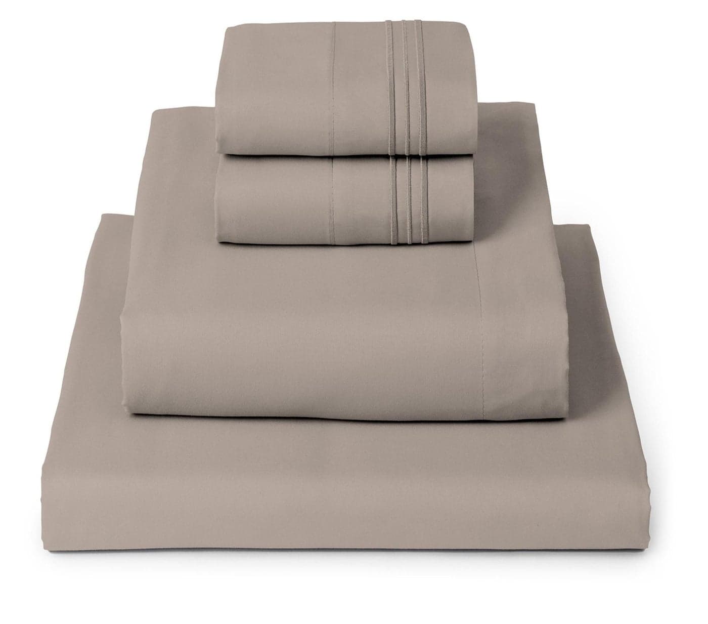 Mellanni King Sheets Set 4 PC Iconic Collection Bedding Hotel Luxury Extra Soft Cooling Bed Sheets Wrinkle Fade Stain Resistant King Tan