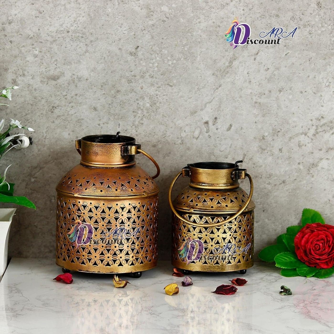 Discount ARA Antique Tealight Candle HolderDhoop Stand for Home Decor Antique Finished Incense Dhoop Holder Gift ItemsPack of 2