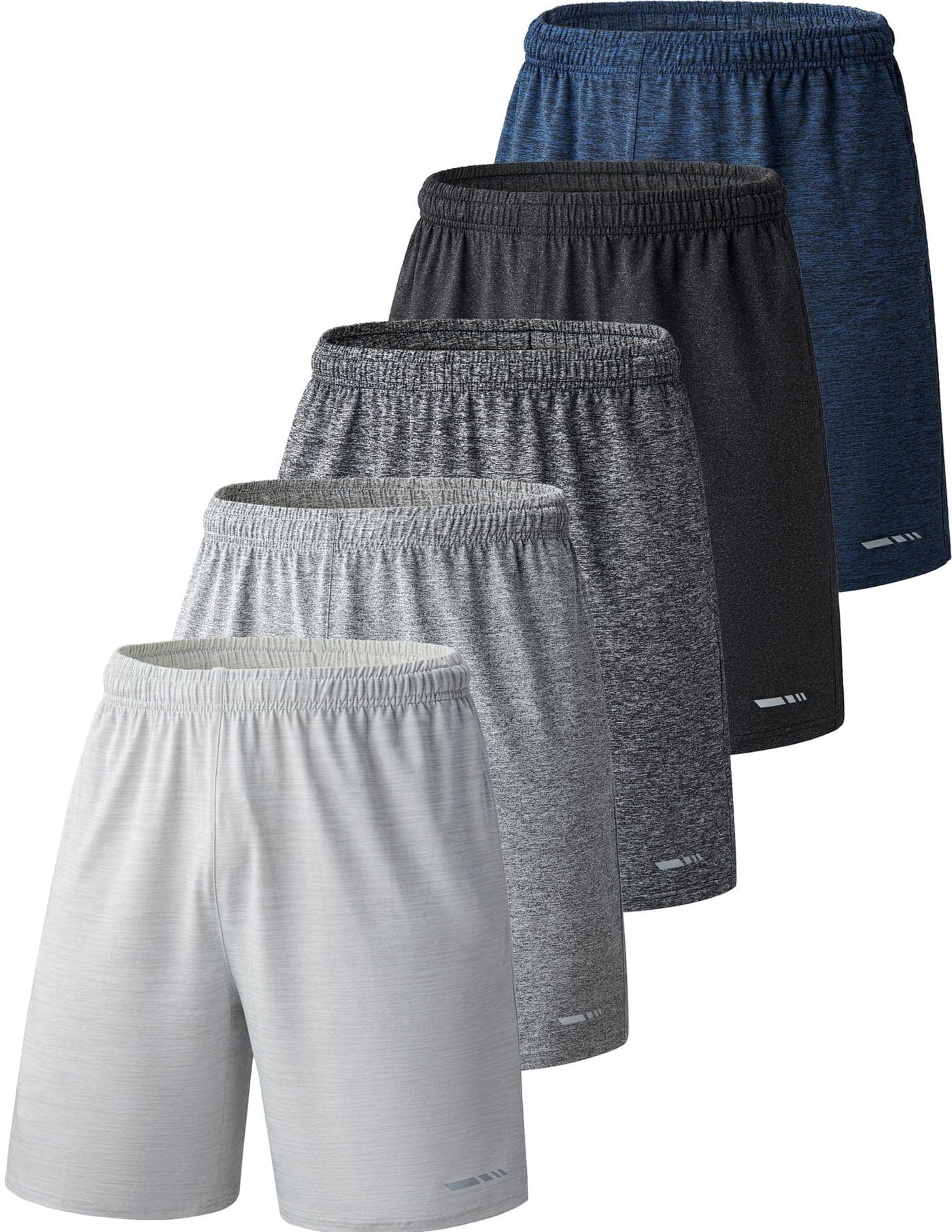 Liberty Imports 5 Pack Men's Quick Dry Athletic Basketball Shorts 9" Inseam with Pockets, Activewear for Workout Gym Running (Set 8, Small)