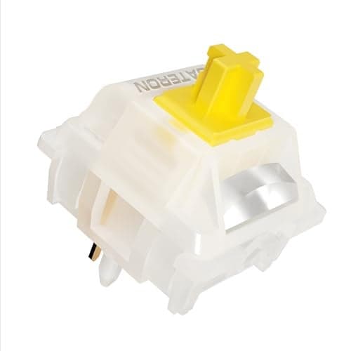 GATERON Milky Yellow Pro V3 Keyboard Switches, Pre-lubed Linear 5 pin for All MX Mechanical Keyboard (36PCS)