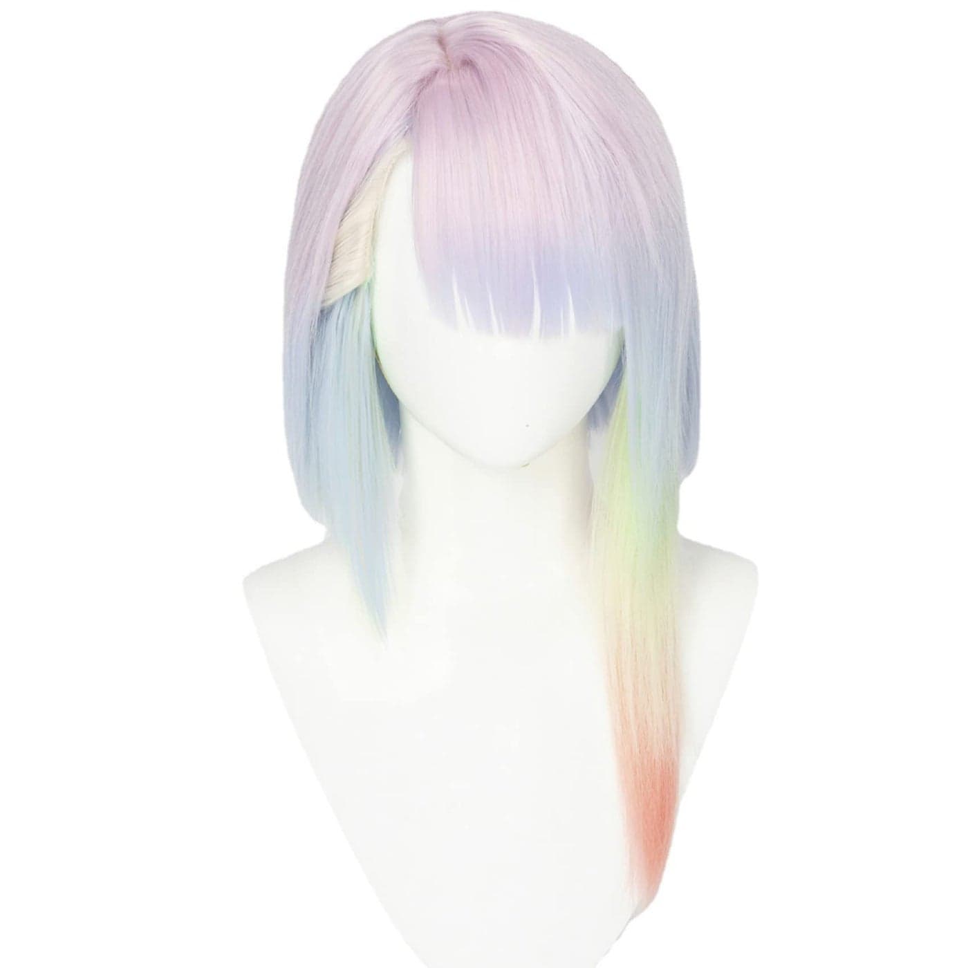 Anime Cosplay Wig Long Colorful Hair Synthetic Fabric with Wig Cap for Women Comic Con Cosplay Show Halloween