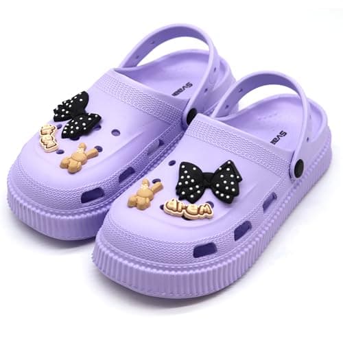 SVAAR Fashionable Comfortable Lightweight Platform Heels Clogs for Women's | Cushioned Footwear | Lightweight Slip-ons | Waterproof Sandals for Women Lavender