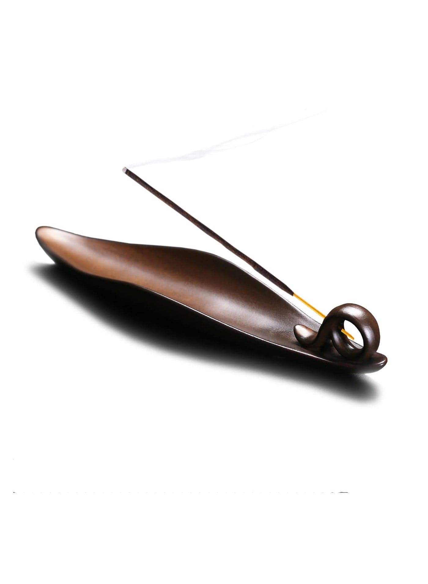Incense Stick Holder with 3 Holes, 9 Inch Length Ceramic Incense Ash Cather for Counters, Meditation Room, Yoga, Home, Office, Brown
