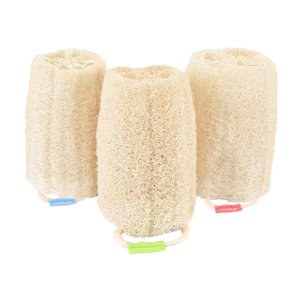 Natural Loofah Sponge Exfoliating Body Scrubber for Shower Scrubbing Organic Luffa Sponges Egyptian Real Loofa Bath Shower Puff for Bathing Spa Massaging Daily Skin Cleansing Care