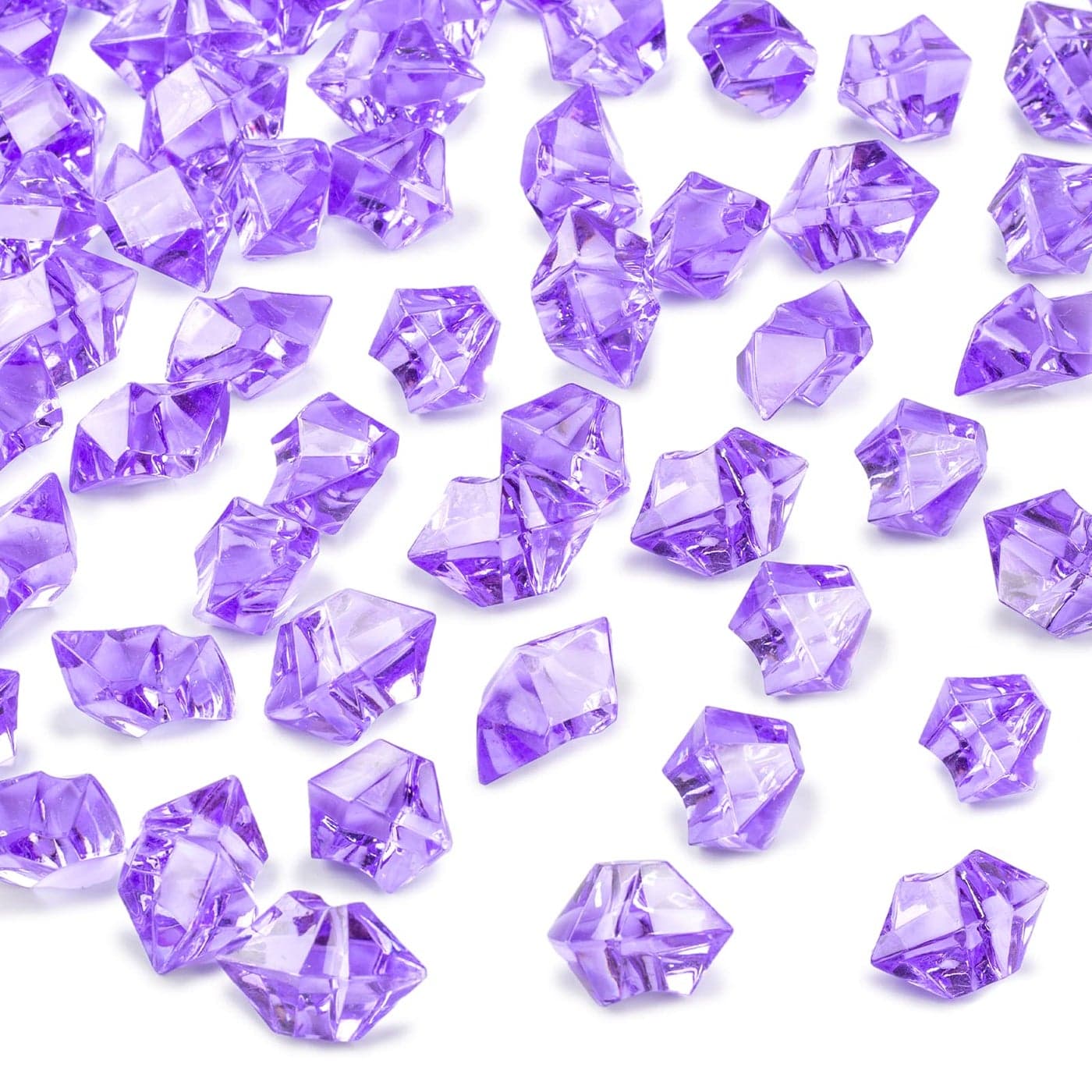 DomeStar Purple Fake Ice Rocks 150PCS Acrylic Gems Crystals Plastic Diamonds Centerpiece for Vase Fillers Wedding Party Table Scatter