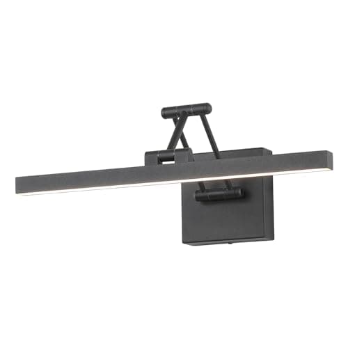 Pasoar Hard-Wired Picture Light Dimmable LED Picture Lights for Paintings 15.7" Inch Black Metal Body Wall Pictures with Adjustable Swing Arm Art Display Lamps 7W 3000K Warm White Book Light