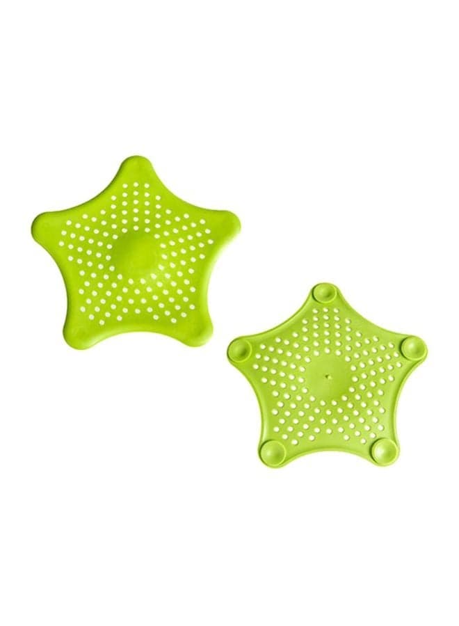 2-Piece Starfish Silica Gel Strainer Green 2x(15x14)cm