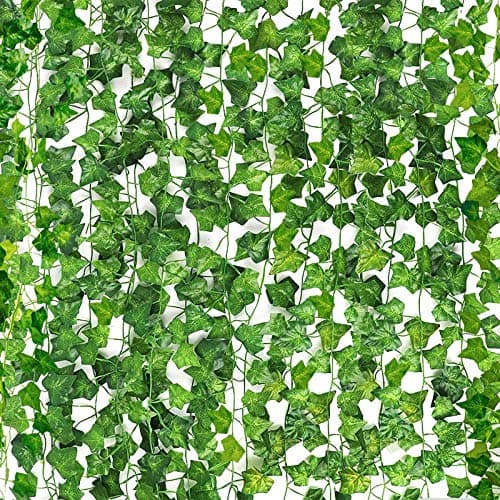 CEWOR 24 Pack 158ft Fake Vines with Leaves for Bedroom Artificial Ivy Garland Fake Ivy Leaves Artificial Greenery Garlands Hanging Vines for Room Decor Wedding Wall Indoor Outdoor Decoration