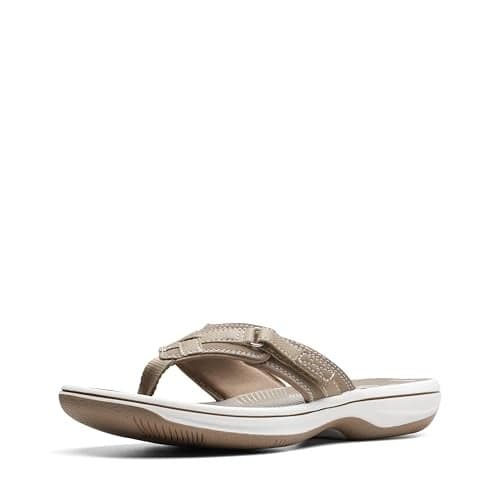 Clarks Women's Breeze Sea Flip-Flop, Taupe, 5