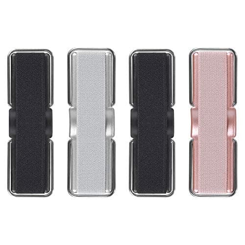 Phone Strap, CISID 4 Pcs Phone Finger Holder Back of Phone Grip with Stand Suitable for iPhone Samsung and Most Smartphones(Black Black Silver Rose Gold 4PCS)