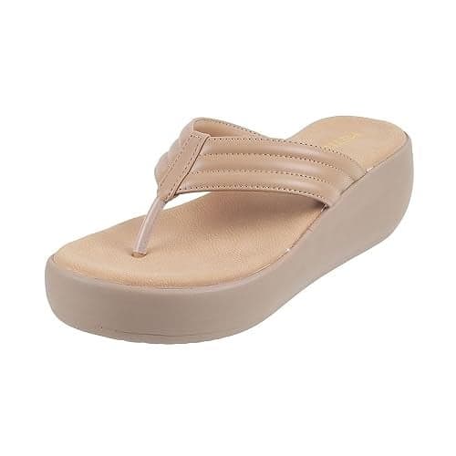 Metro Women Beige Wedge Heel Fashion Slip-on Sandal UK/5 EU/38 (34-177)