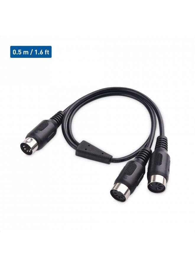 Cable Matters 5-PIN DIN MIDI Splitter Cable (Dual MIDI Cable) - 0.5 Meters / 1.6 Feet