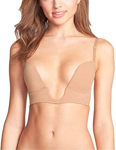 ToBeInStyle Women's Deep Plunge Convertible V Bra - Beige - 36C