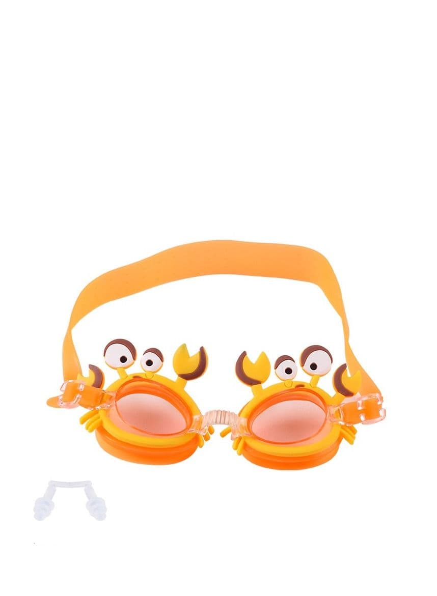 Cartoon Pattern Anti-fog Silicone Swimming Goggles With Protective Case Nose