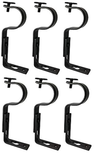 TEJATAN Curtain Rod Brackets Black 1 Inch Set of 6 3 Pairs