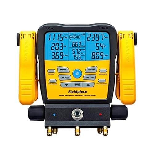 Fieldpiece SM382V Wireless 3Port SMAN Refrigerant Manifold with Vacuum Gauge Digital Gauges for HVAC Refrigeration