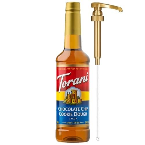 Torani Chocolate Chip Cookie Dough Coffee Syrup, Flavored Syrup for Drinks, Pump Included, 25.4 Fl Oz