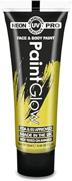 PaintGlow Pro UV Face Body Paint Water Based 13ml Yellow