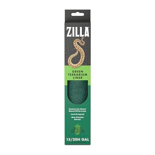 Zilla Reptile Terrarium Bedding Substrate Floor Liner, Green, 15/20G, 11.75" x 23.5"