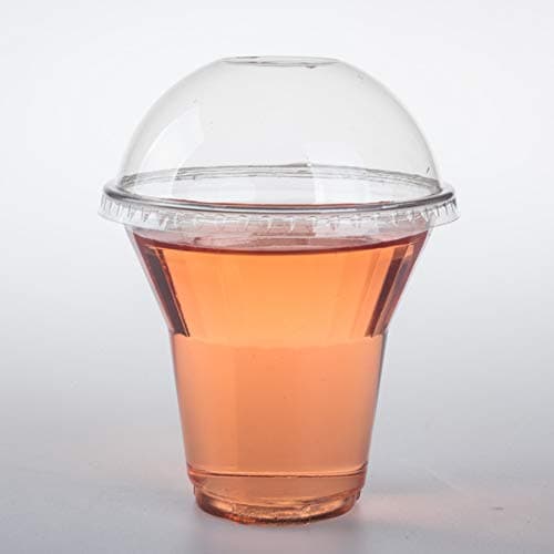Golden Apple 9 oz Clear Plastic Sundae Cup 30sets with Dome lids no hole Disposable Dessert Bowls Frozen Dessert