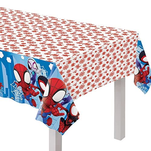 Spidey Friends Plastic Party Table Cover 54 x 96 MultiColor Pack of 1