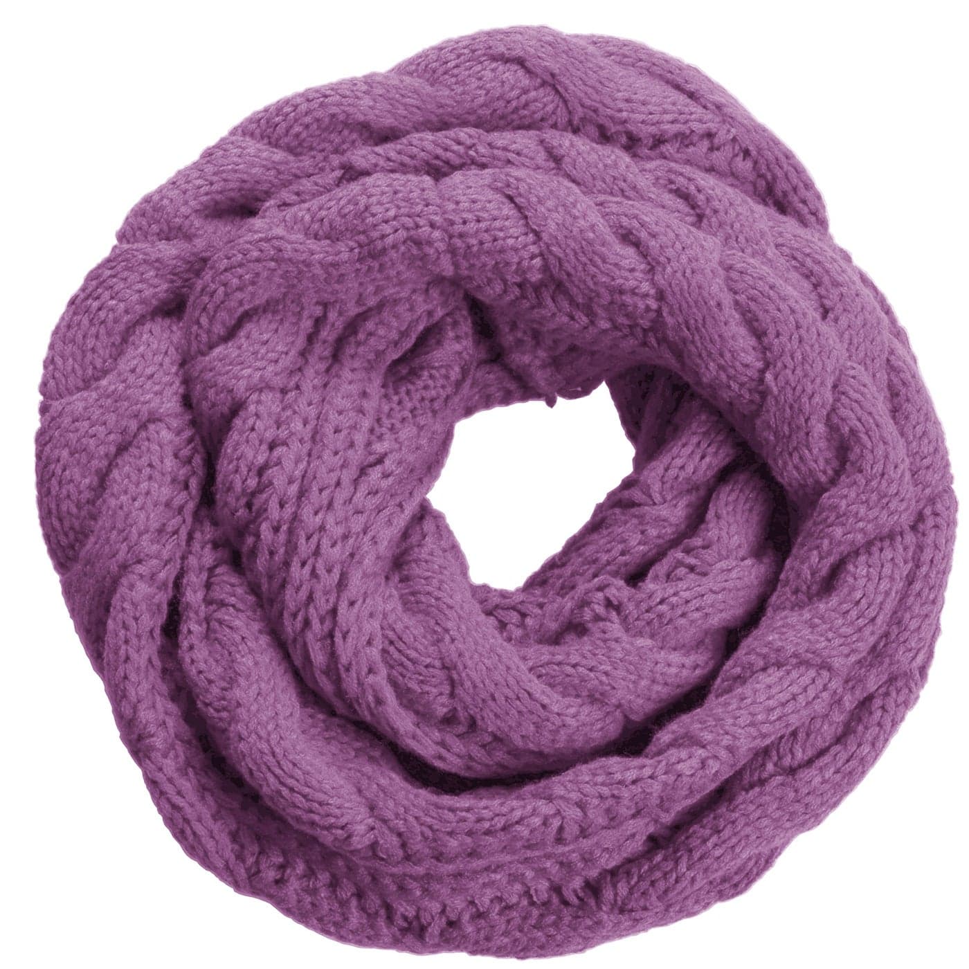 NEOSAN Womens Thick Ribbed Knit Winter Infinity Circle Loop Scarf Twist Grape
