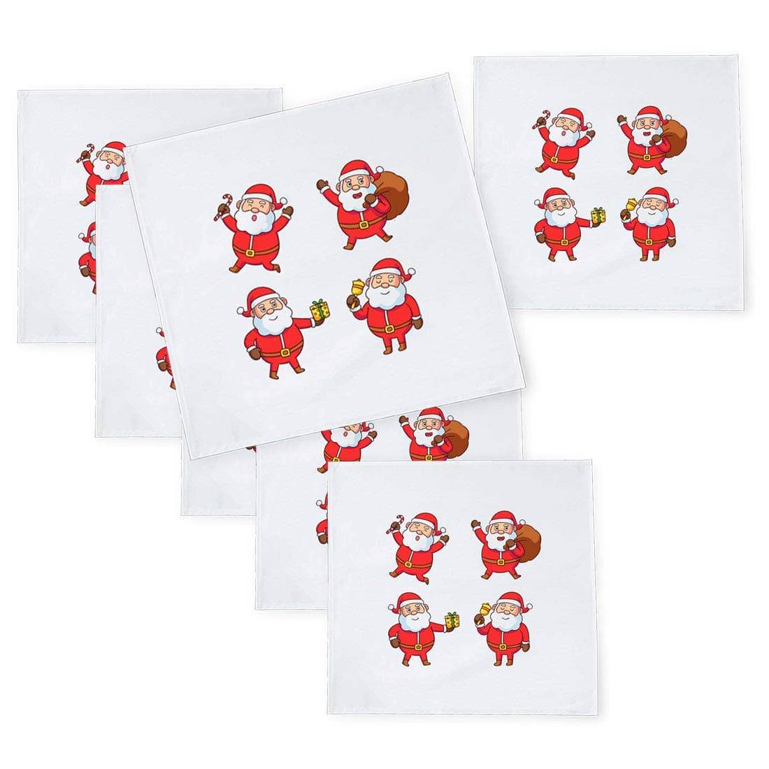 Khakee 6 Pcs Christmas Theme Tafta Silk Table Napkins 10x 10 for Xmas Decoration Christmas OrnamentsChristmas Gift npxmas222P