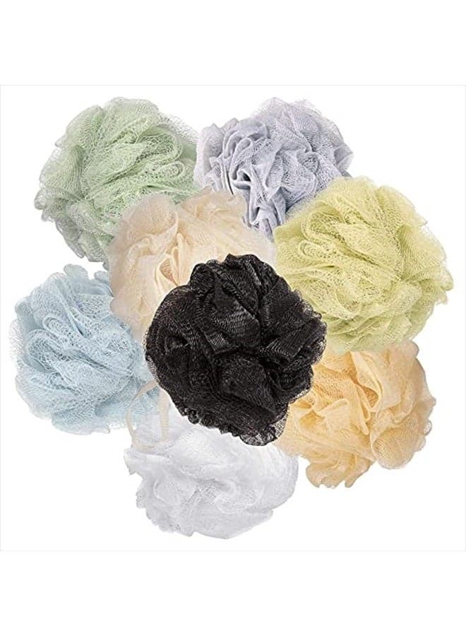Loofah Mesh Bath Shower Sponges I (8-Pack) Multi-Color Bath Sponges for Shower I Best Shower Scrubber for Body I Luffa Puff Exfoliating Bath Sponges for Men and Women I Body Wash Shower Accessories