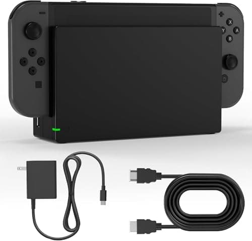 Dock Station for Nintendo Switch/Switch OLED, Replacement 3-in-1 TV Dock Set with Original IC Module, AC Charger & High-Speed HDMI Cable for 1080P HD Output(Not Compatible with Sw 2)