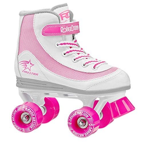 Roller Derby FireStar Youth Girl's Roller Skate White/Pink Size 1