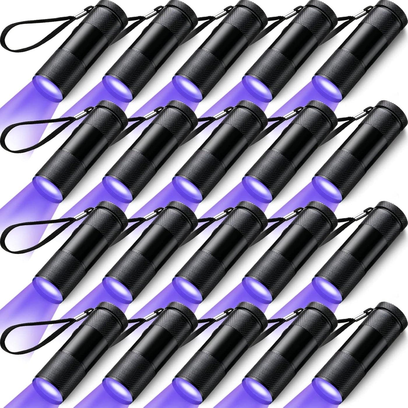 Hortsun UV Handheld Blacklight Flashlights Portable Black Light 9 LED Mini Light Torch Detector for Dog Cat Pets Urine and Stains Bed Bugs and Scorpion Halloween Ghost Haunted House15 Pcs