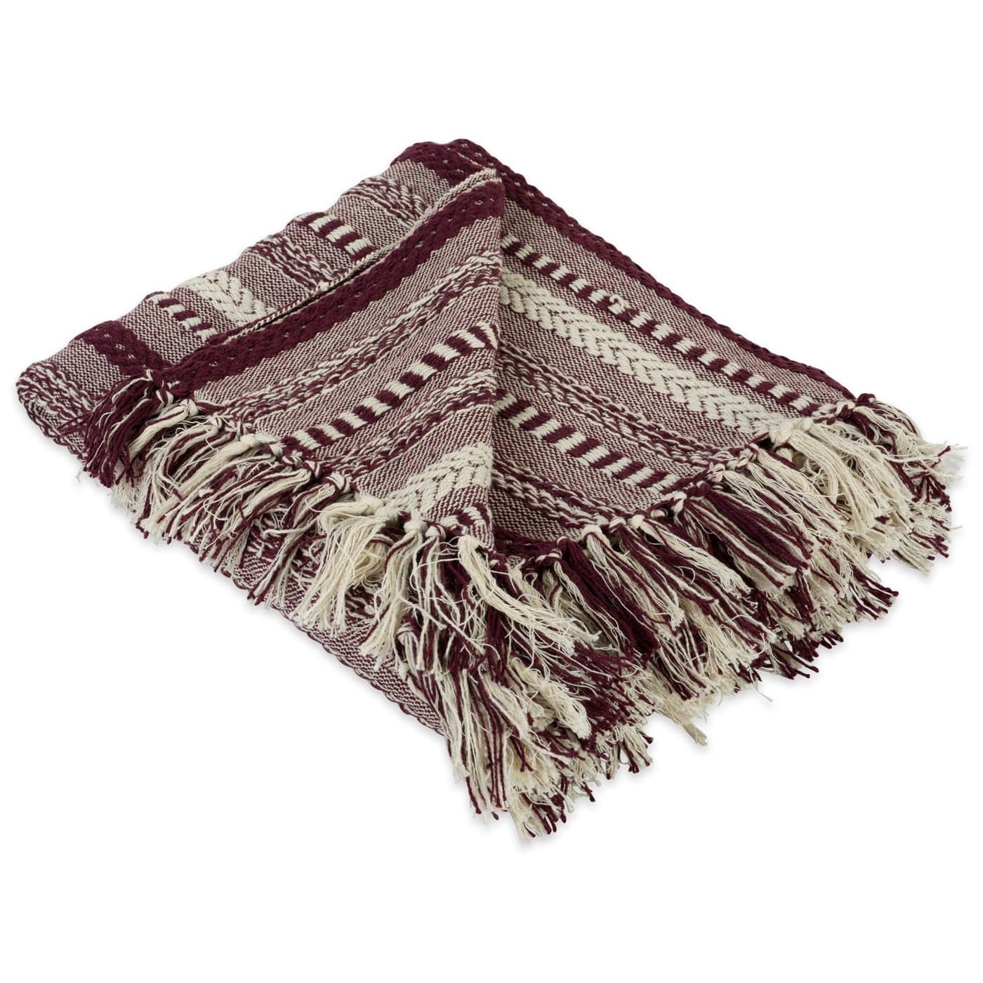 DII Braided Striped Decorative Throw Blanket 50x60 BlackBerry