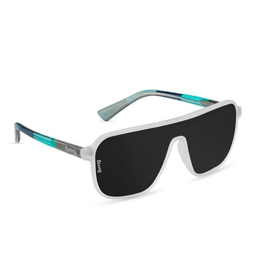 OKNO Eyewearlabs Sunglasses For Men & Women | Polarized Unilens Over-Sized Branded Stylish Spectacles | 100% UV Protection Shades | Cricket Sports Cycling Driving | Black Lens | Ryft X2 | Storm