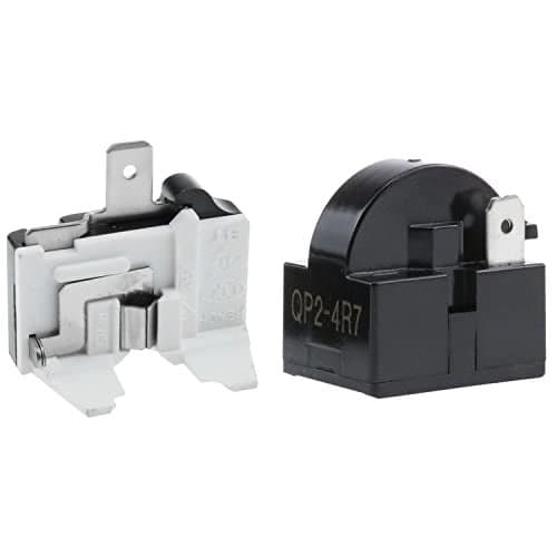 AYLIFU 1pcs QP2-4.7 Ohm PTC Refrigerator Starting Relay 1 pin Refrigerator Start Relay and 1 Piece Refrigerator Overload Protector 1/2 HP