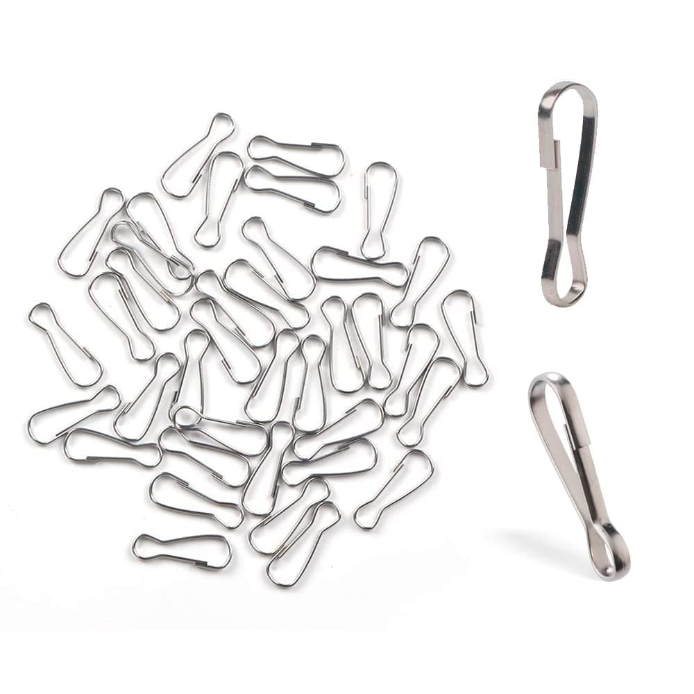 100pcs Stainless Steel Lanyard Snap Spring Hooks RustProof Lanyard Clasp Zipper J Clip for Key Chain ID Name Card Tag DIY Craft Badge Holder Keyring 1 Inch25mm 304 Stainless Steel
