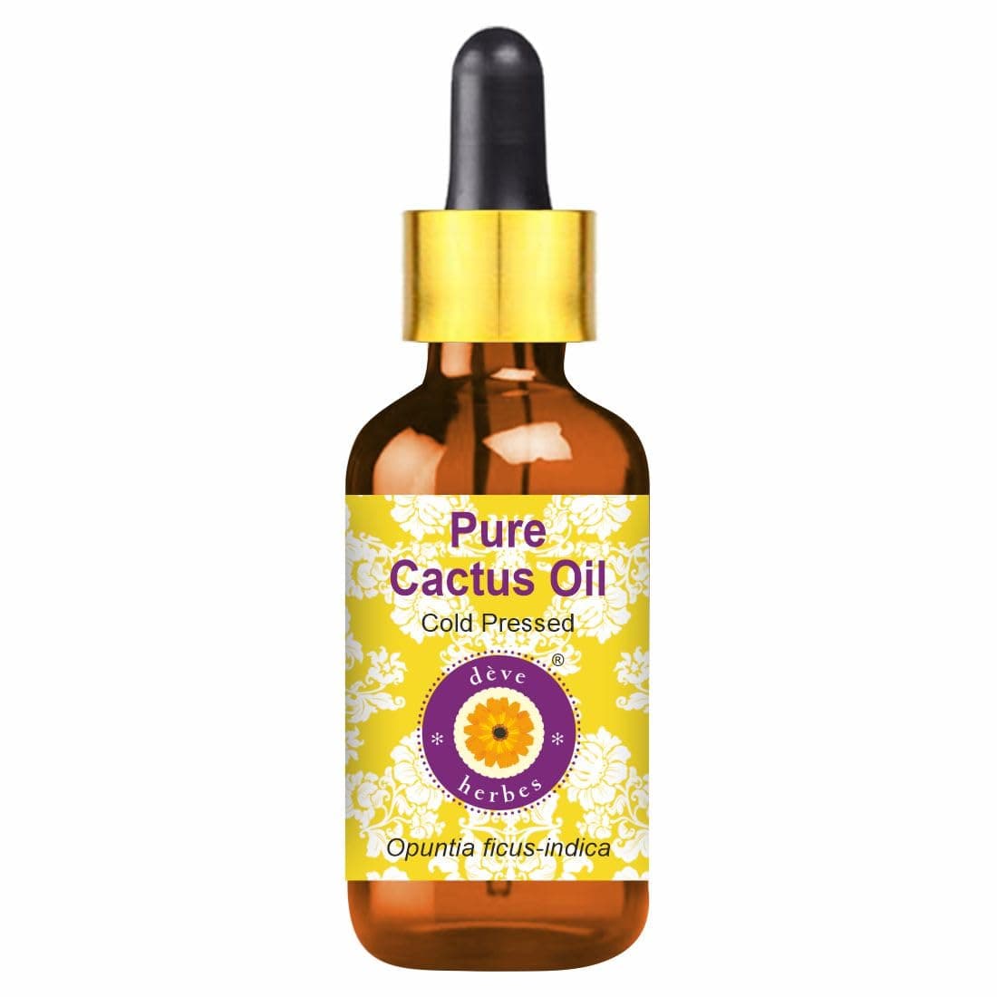 Deve herbes Pure Cactus Oil Opuntia ficusindica Cold Pressed With Glass Dropper 30ml