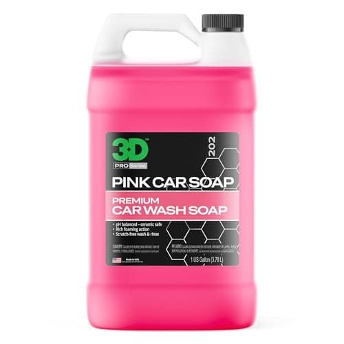 3D Pink Car Soap – 1 Gallon |pH Neutral Car Wash Soap with High Suds & Cherry Scent | Scratch-Free, High Gloss Shine | Safe on Wax & Sealants | Weekly Car Care