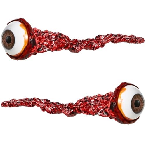 Hanaive 2 Pcs Fake Eyeballs Ripped Out Eyeball Prop Movie Props Hand Made Quality Realistic Ripped Out Eyes Party Favors for Halloween Trick or Treat PartyBrown