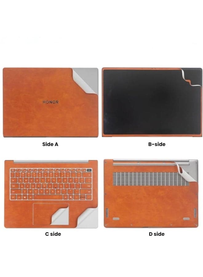 Laptop Decal Cover Compatible with 14.6-inch Honor MagicBook Pro 14 AI (2025), ABCD Four-Sided PU Leather Heat Dissipation Protective Film, Scratch-Resistant, Anti-Slip