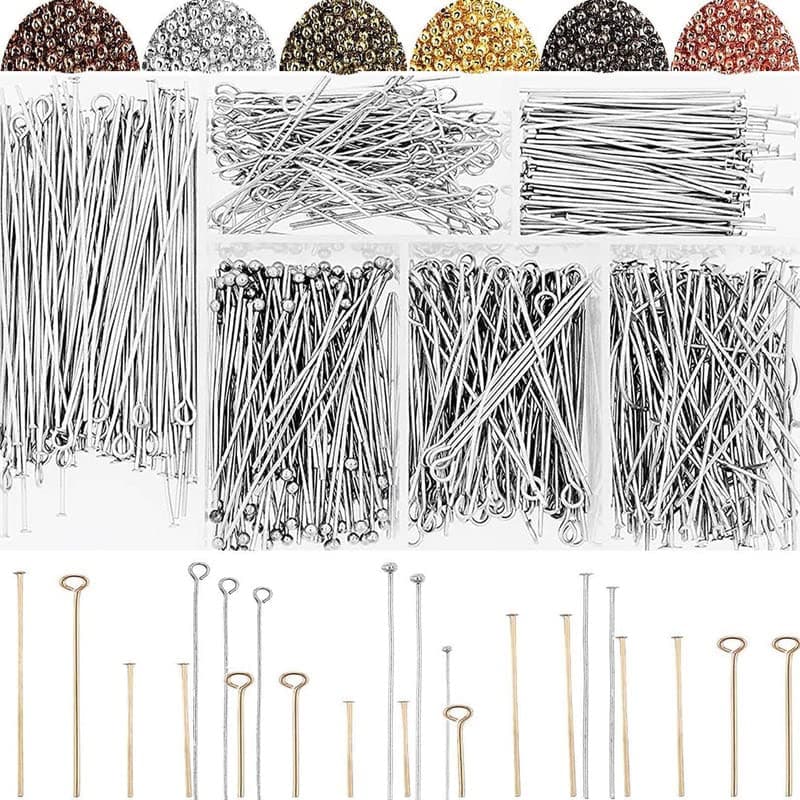 DIY Crafts 10 Gram, KC Gold, Open Eye Pins for Jewelry Making Head Pins for Making Jewelry Bead Eye Pins for Earring Making Necklace Bracelet Clay Charms 30mm-50mm (10 Gram, KC Gold)