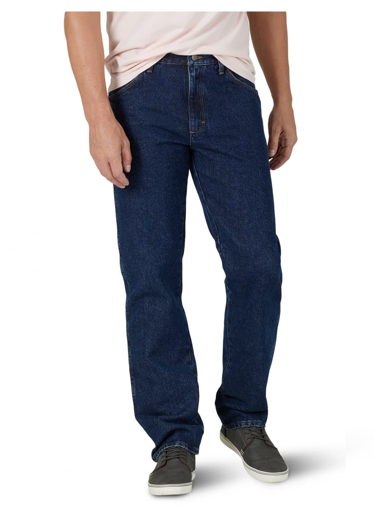 Classic 5-pocket Regular Fit Cotton Jean, Dark Rinse, 34W x 28L