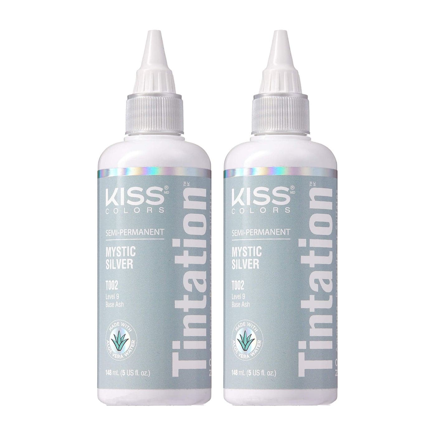Red by Kiss Tintation SemiPermanent Hair Color Aloe Vera Water Based Argan Oil Olive Oil Collagen Keratin LongLasting Color Dye Mystic Silver 2 Pk 5 Fl Oz