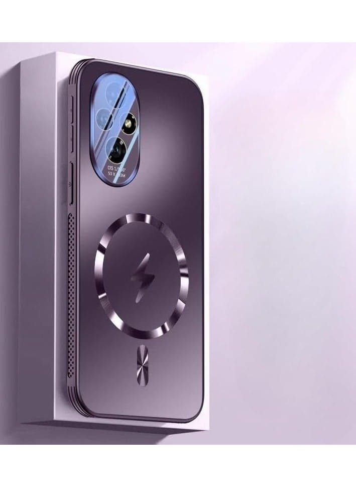 Case for Honor 200 Pro 5G (2024),Magnetic Phone Protective Cover with Lens Protection,Heat Dissipation Anti-fall Protective Back Cover