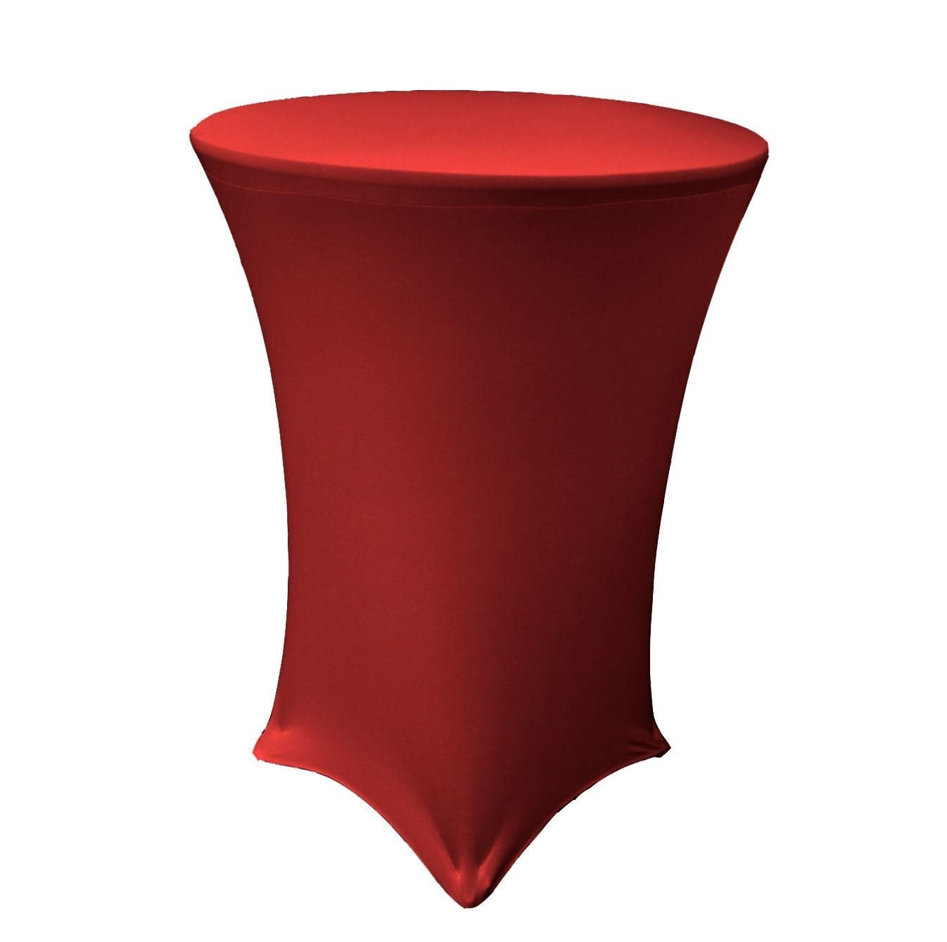 LA Linen Spandex Round Tablecloth for Cocktail Table, 36 by 42-Inch, Red