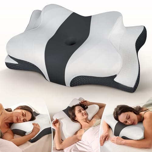 Cozyplayer True Cooling Cervical Neck Pillow for Pain Relief, Ergonomic Side Sleeper Pillow for Neck Support, Odorless Orthopedic Contour Memory Foam Pillows, Bed Pillow for Back Stomach Sleeper