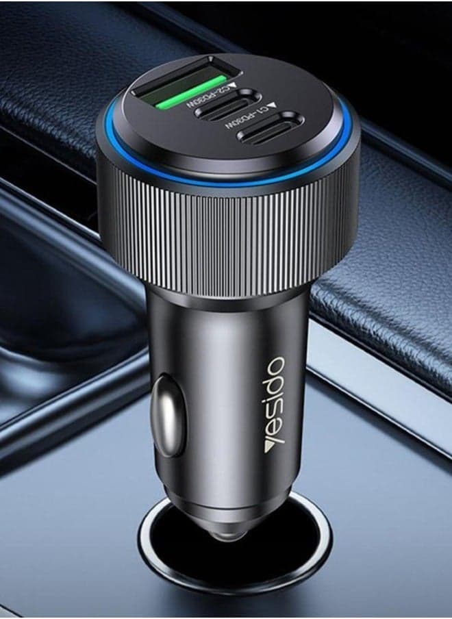 Yesido Y60 Super Fast Charging iPhone or USB-C Dual Car Charger with 1 meter cable USD to iphone