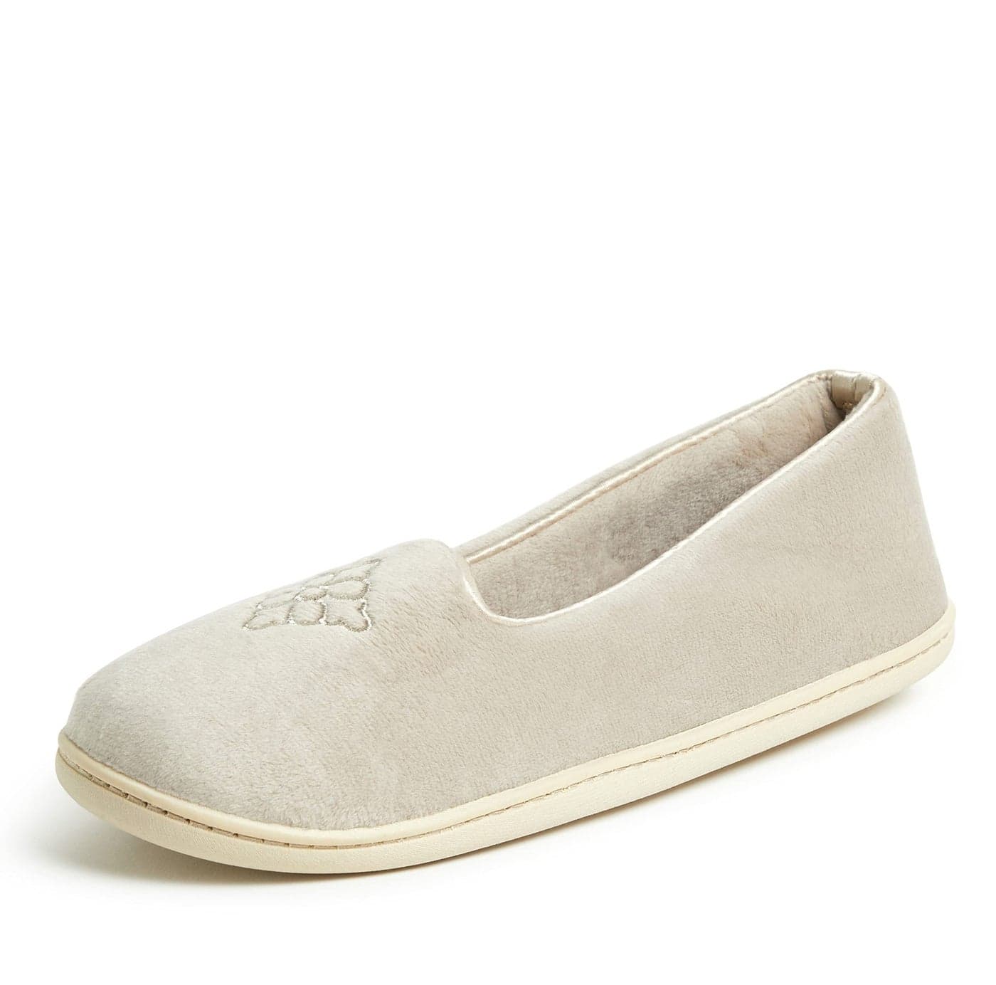 Dearfoams Women's Rebecca Lightweight Cozy Memory Foam Closed Back Slipper with Wide Widths, Pewter Velour, 9-10
